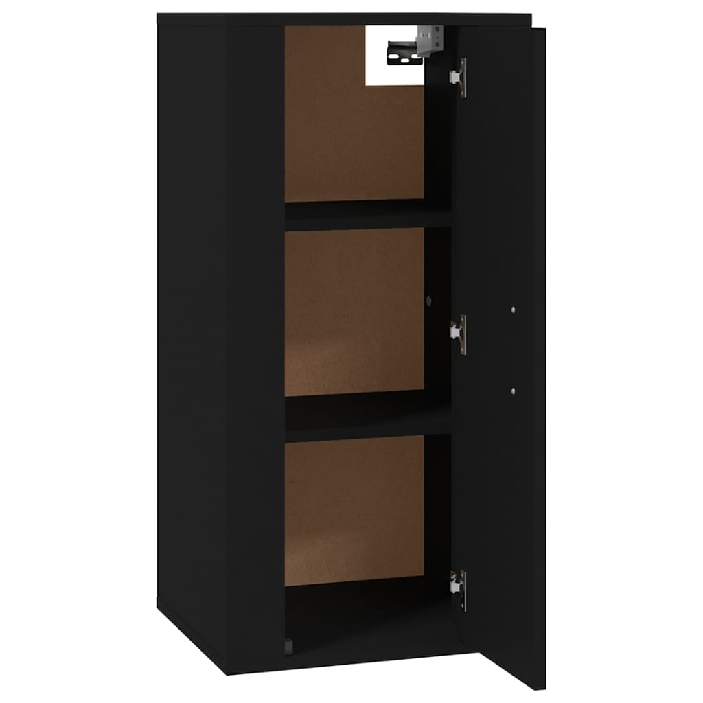 Vegghengt TV-benk sort 40x34,5x80 cm