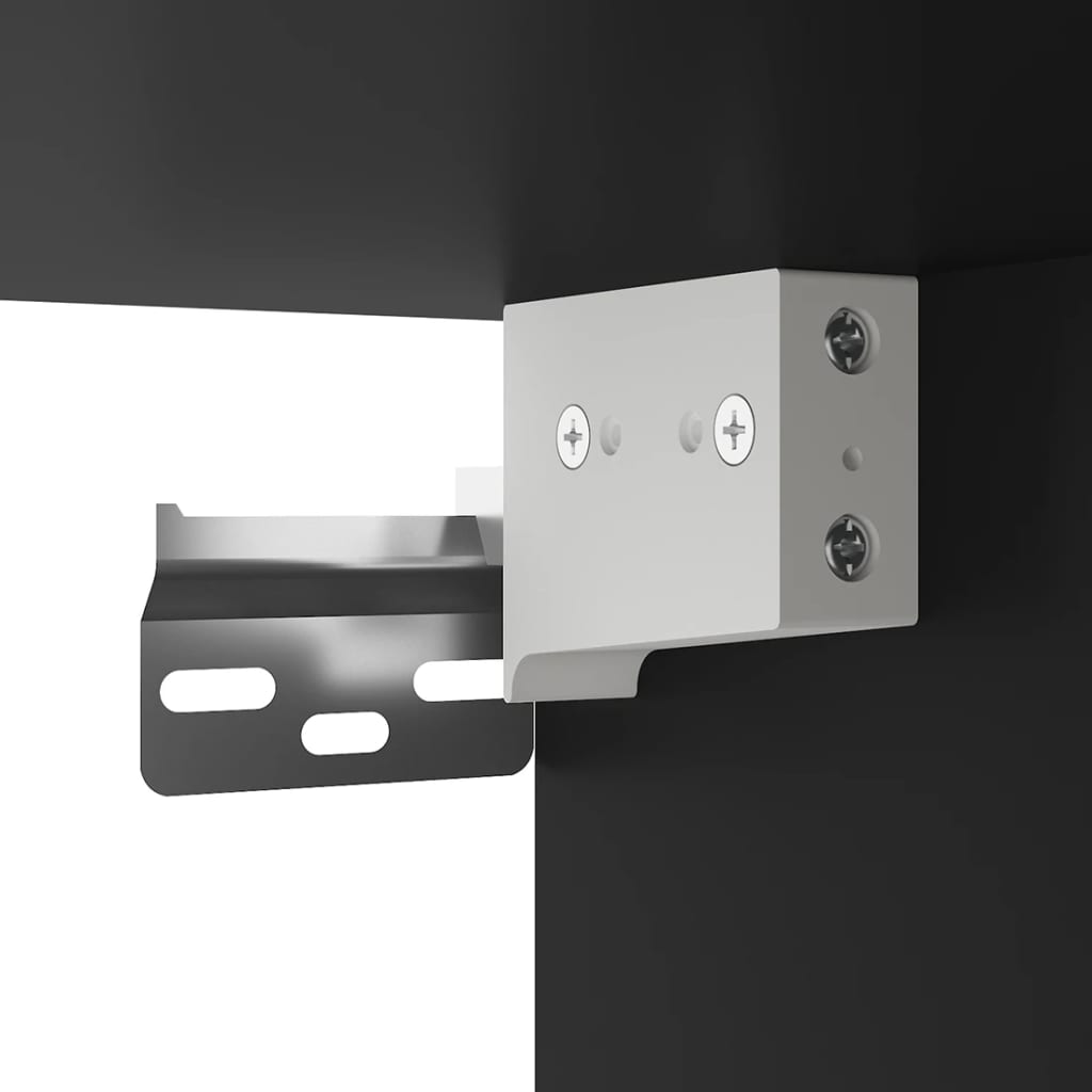 Vegghengt TV-benk sort 40x34,5x80 cm