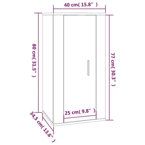 Vegghengt TV-benk sort 40x34,5x80 cm