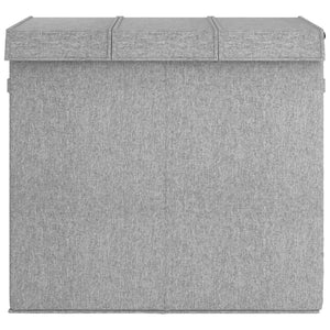 Sammenleggbar vaskekurv grå 64,5x34,5x59 cm imitert linstoff