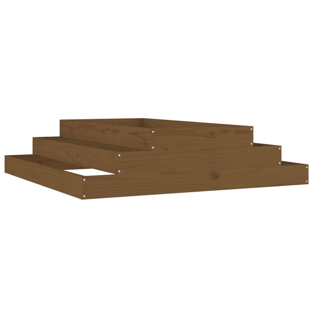 Plantekasse honningbrun 110x110x27 cm heltre furu