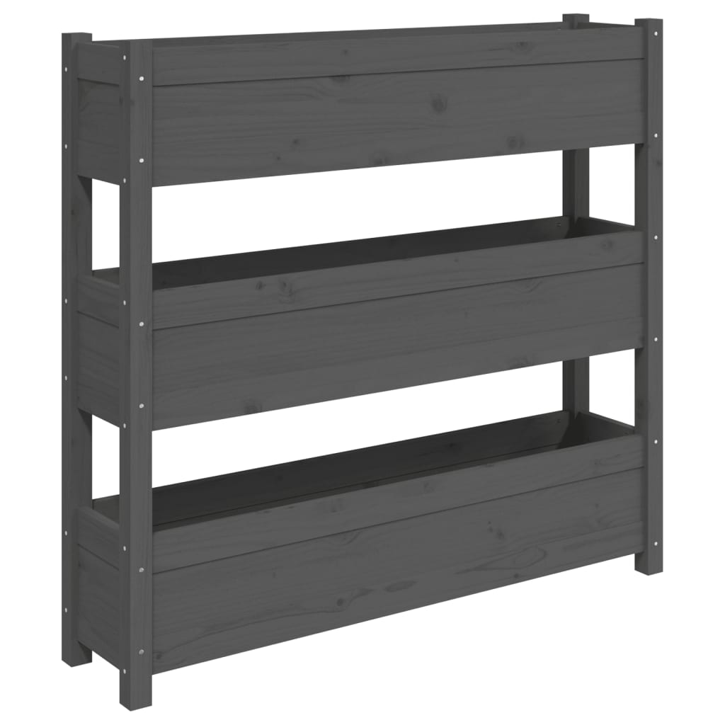Plantekasse grå 112x25x104,5 cm heltre furu