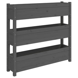Plantekasse grå 112x25x104,5 cm heltre furu