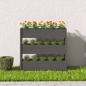 Plantekasse grå 112x25x104,5 cm heltre furu