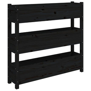 Plantekasse svart 112x25x104,5 cm heltre furu