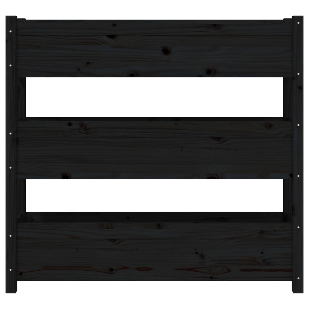 Plantekasse svart 112x25x104,5 cm heltre furu