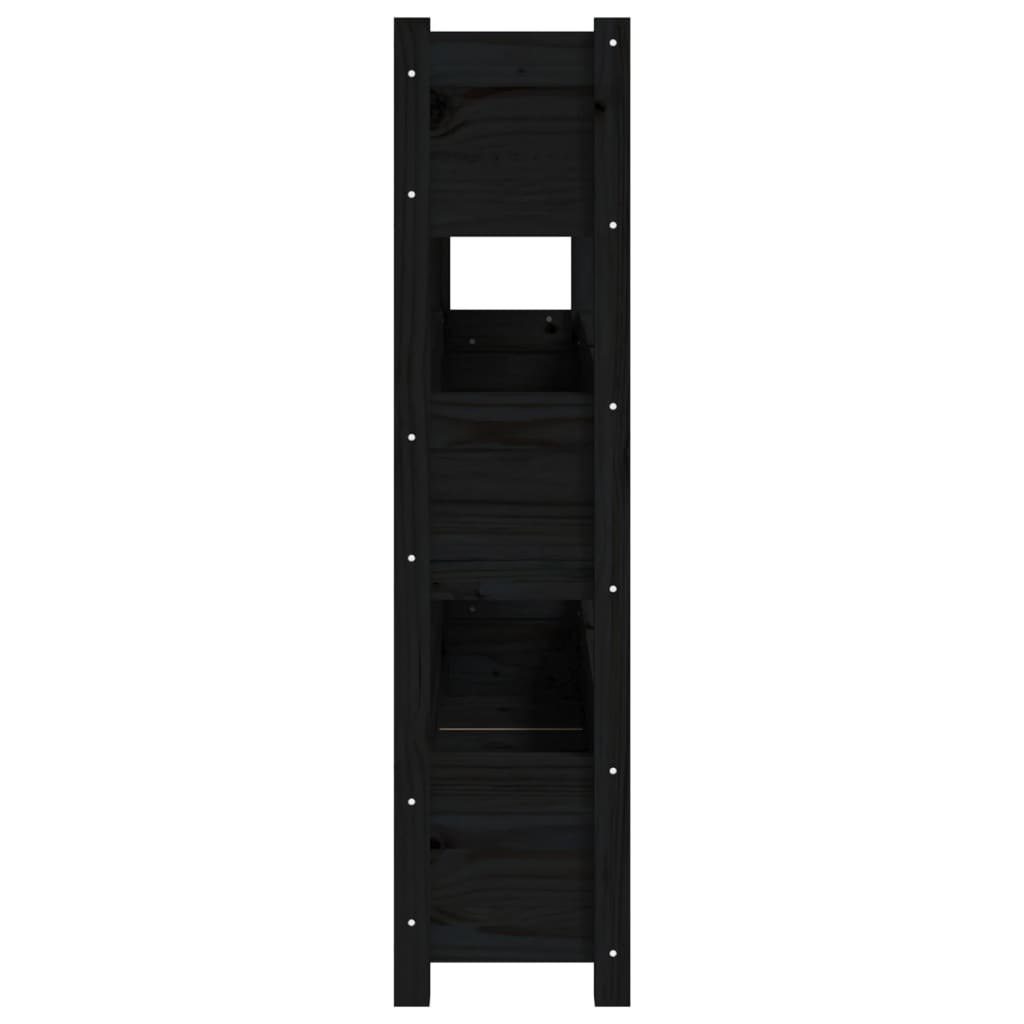 Plantekasse svart 112x25x104,5 cm heltre furu