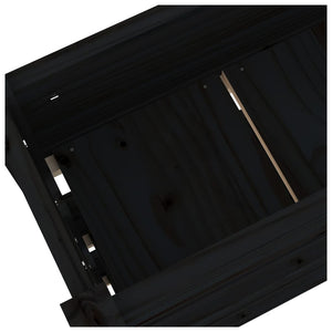 Plantekasse svart 112x25x104,5 cm heltre furu
