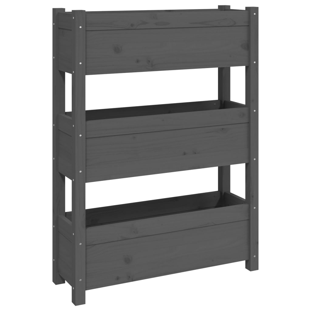 Plantekasse grå 77x25x104,5 cm heltre furu