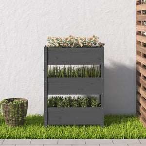 Plantekasse grå 77x25x104,5 cm heltre furu