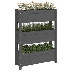 Plantekasse grå 77x25x104,5 cm heltre furu