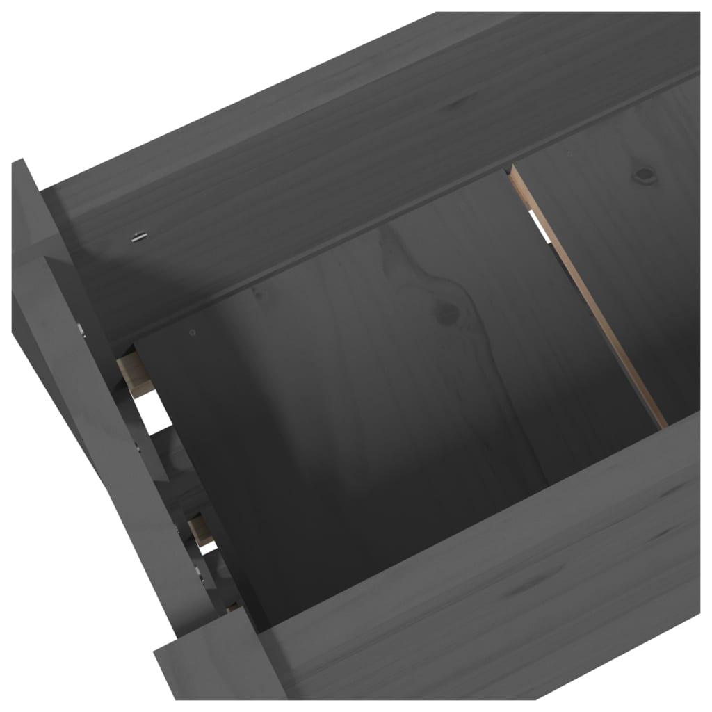Plantekasse grå 77x25x104,5 cm heltre furu