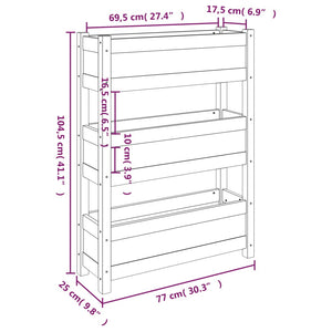 Plantekasse grå 77x25x104,5 cm heltre furu