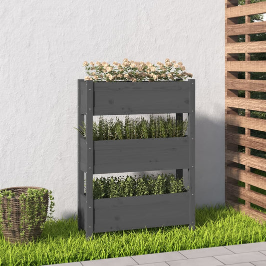 Plantekasse grå 77x25x104,5 cm heltre furu