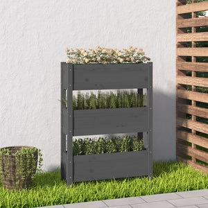 Plantekasse grå 77x25x104,5 cm heltre furu