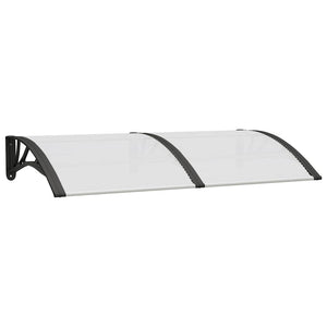 Skjermtak svart og gjennomsiktig 150x75 cm polykarbonat