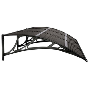 Skjermtak svart 300x75 cm polykarbonat