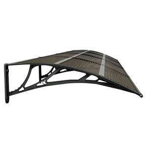 Skjermtak svart 350x75 cm polykarbonat