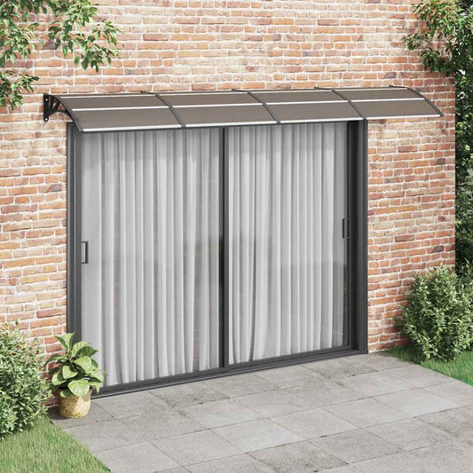Skjermtak svart 350x100 cm polykarbonat