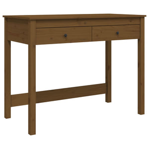 Desk with drawers honey brown 100x50x78 cm solid pine wood