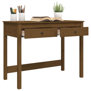 Desk with drawers honey brown 100x50x78 cm solid pine wood