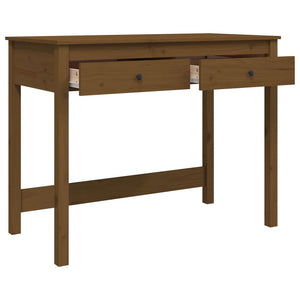 Desk with drawers honey brown 100x50x78 cm solid pine wood