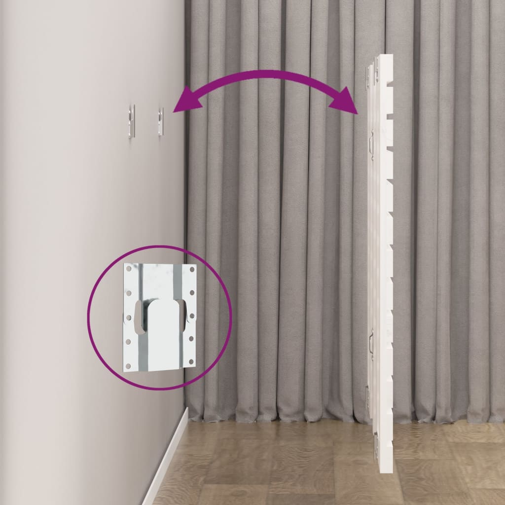 Veggmontert sengegavl hvit 186x3x91,5 cm heltre furu
