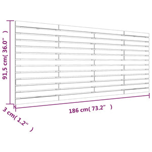 Veggmontert sengegavl hvit 186x3x91,5 cm heltre furu