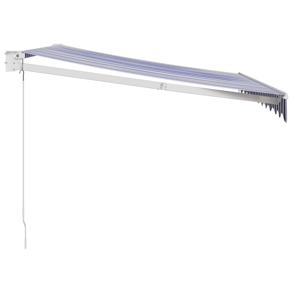 Retractable awning blue and white 3.5x2.5 m fabric and aluminum