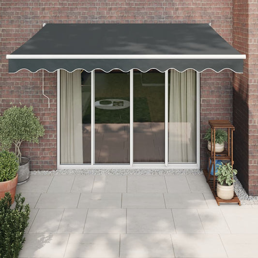 Retractable awning anthracite 3x2.5 m fabric and aluminum
