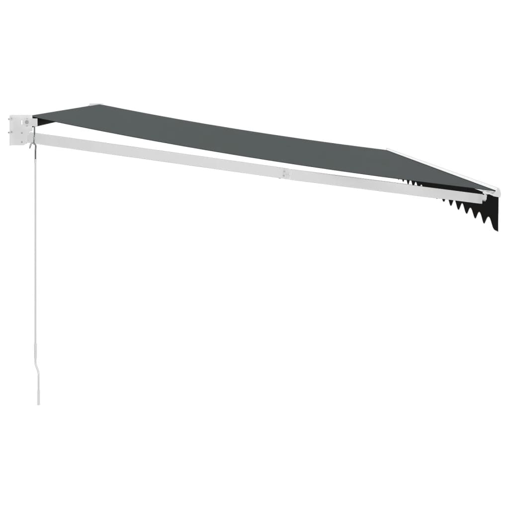 Uttrekkbar markise antrasitt 4,5x3 m stoff og aluminium