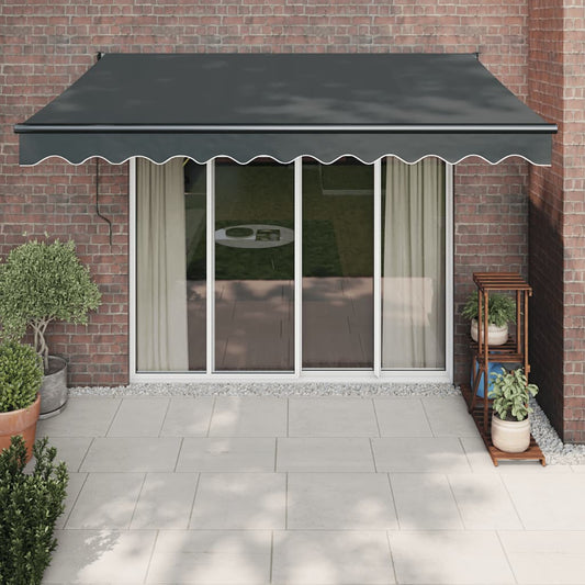 Retractable awning anthracite 3.5x2.5 m fabric and aluminum