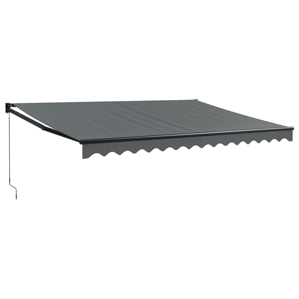 Uttrekkbar markise antrasitt 4,5x3 m stoff og aluminium