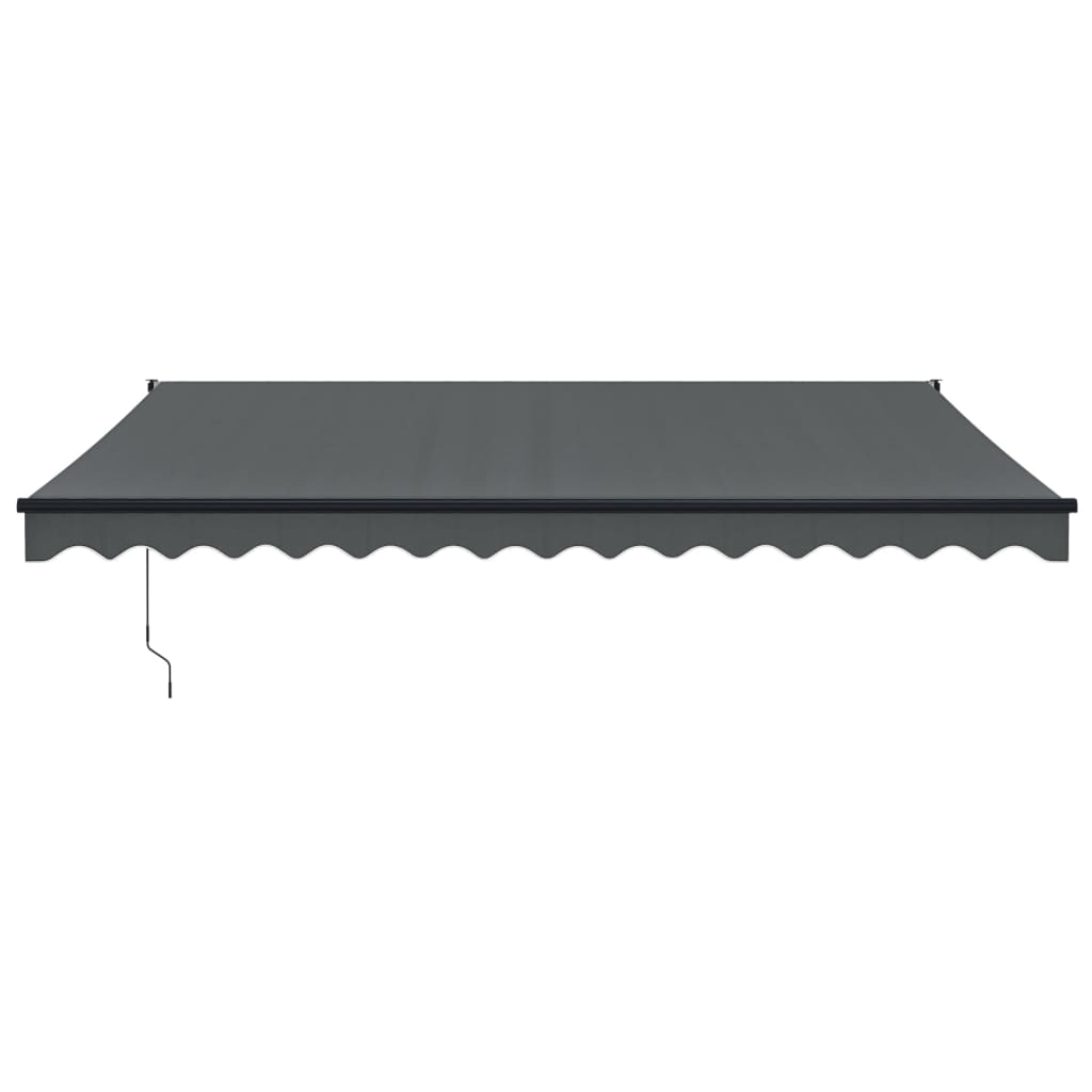 Uttrekkbar markise antrasitt 4,5x3 m stoff og aluminium