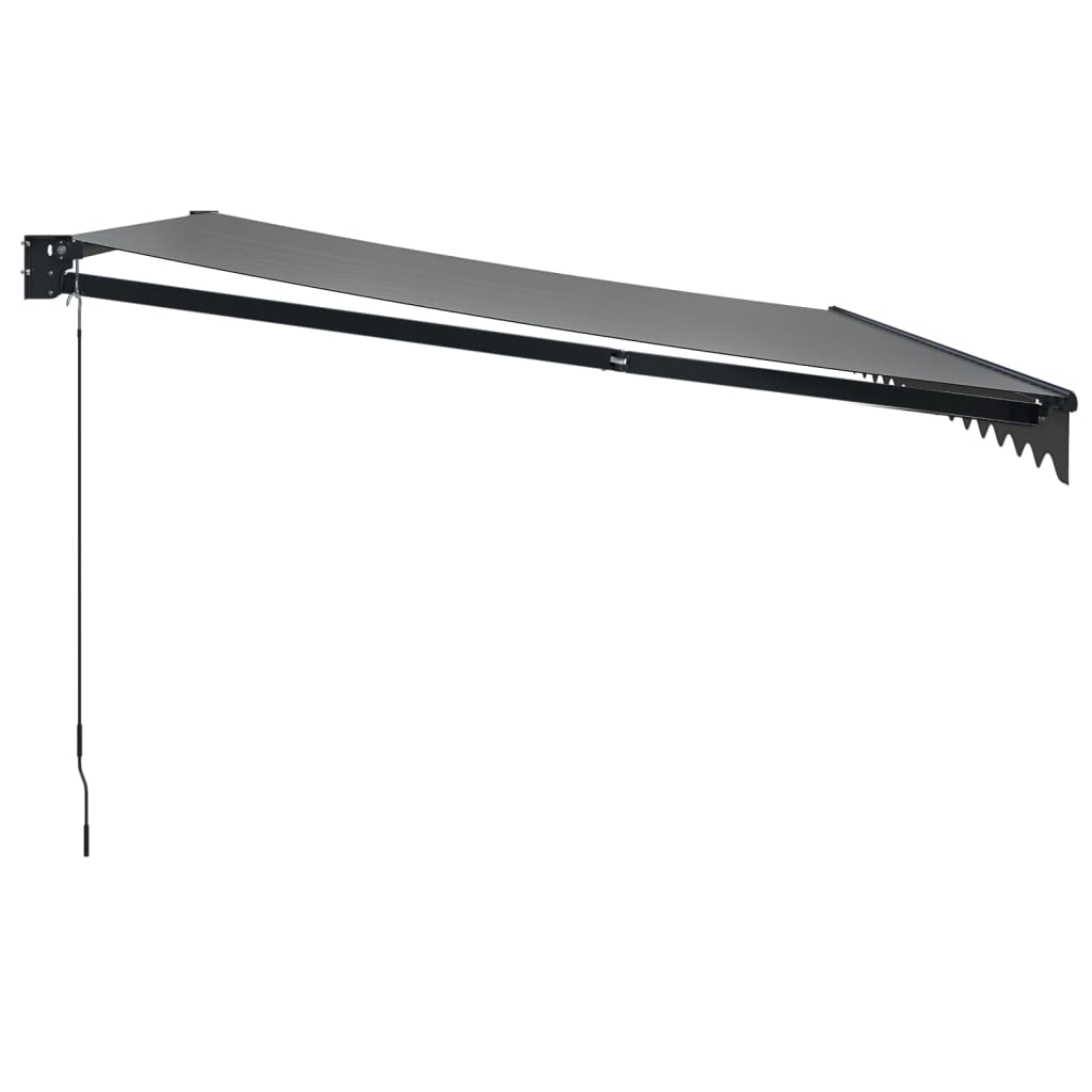Uttrekkbar markise antrasitt 4,5x3 m stoff og aluminium