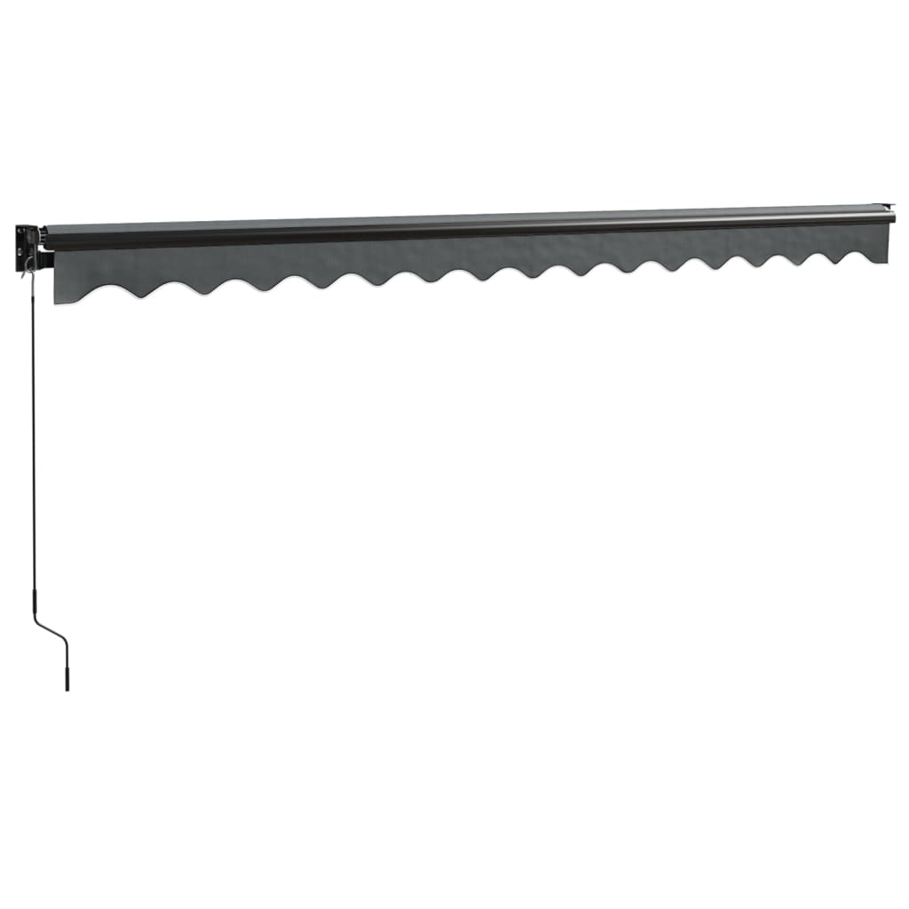 Uttrekkbar markise antrasitt 4,5x3 m stoff og aluminium