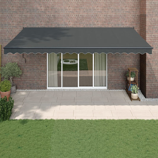 Retractable awning anthracite 5x3 m fabric and aluminum
