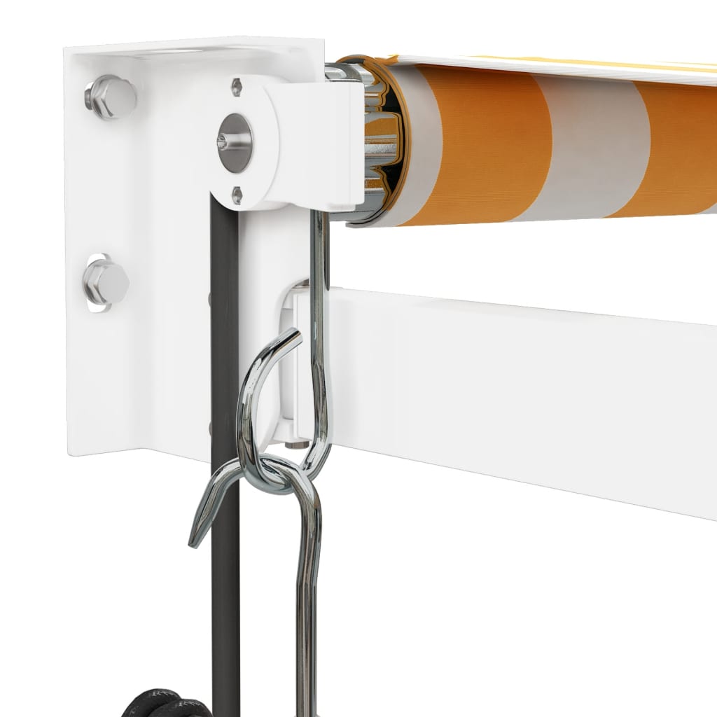 Automatisk uttrekkbar markise gul og hvit 3,5x2,5 m