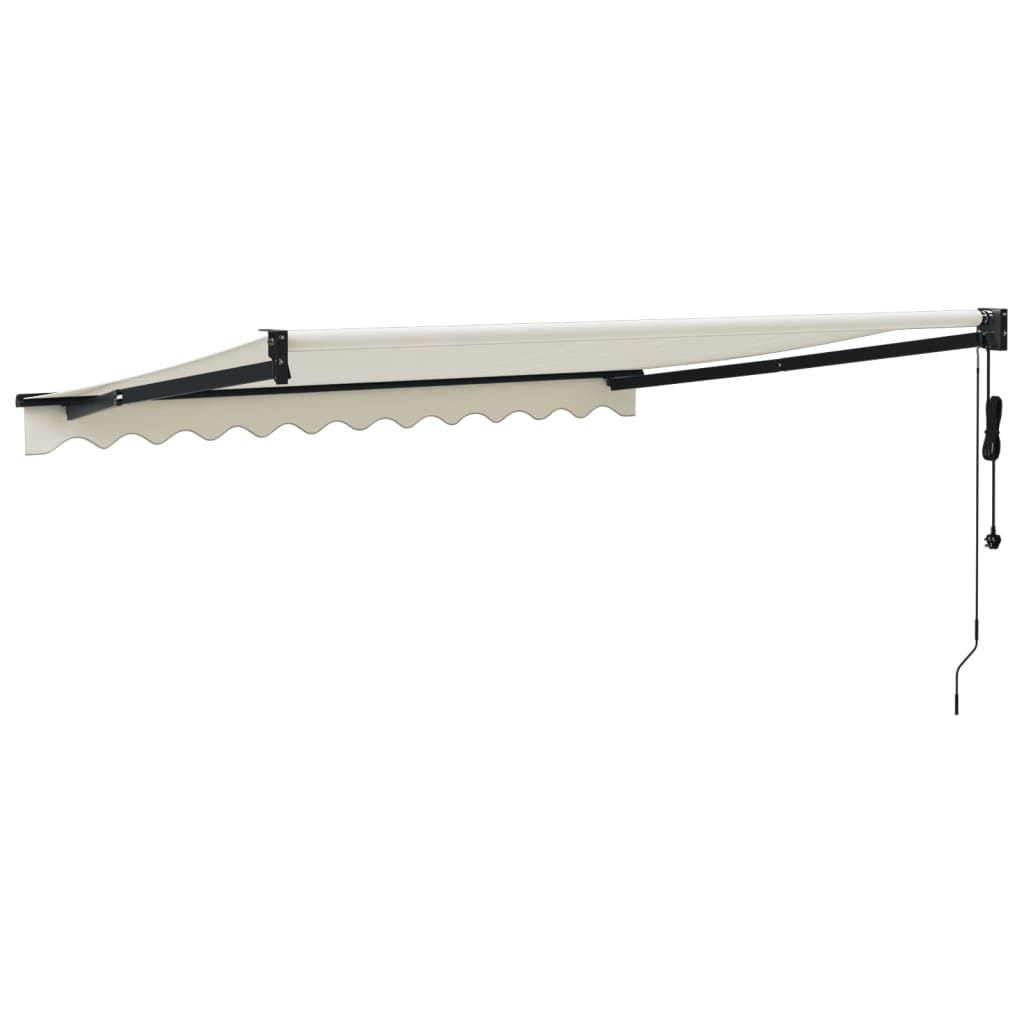 Automatisk uttrekkbar markise kremhvit 3,5x2,5 m