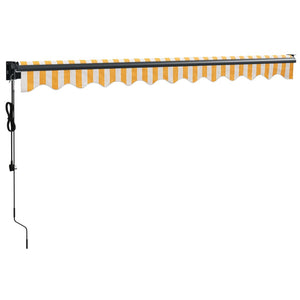 Automatisk uttrekkbar markise gul og hvit 3,5x2,5 m