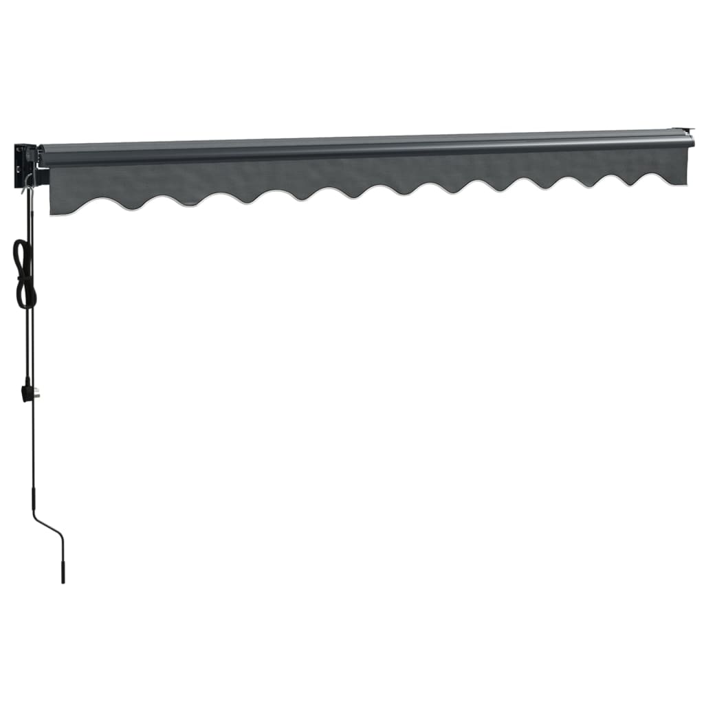 Automatisk uttrekkbar markise antrasitt 3,5x2,5 m