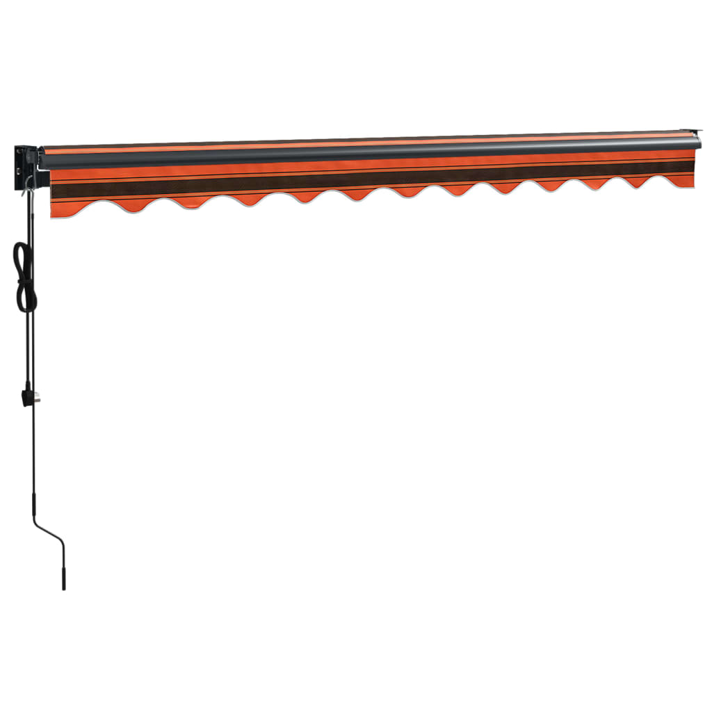 Automatisk uttrekkbar markise oransje og brun 3,5x2,5 m
