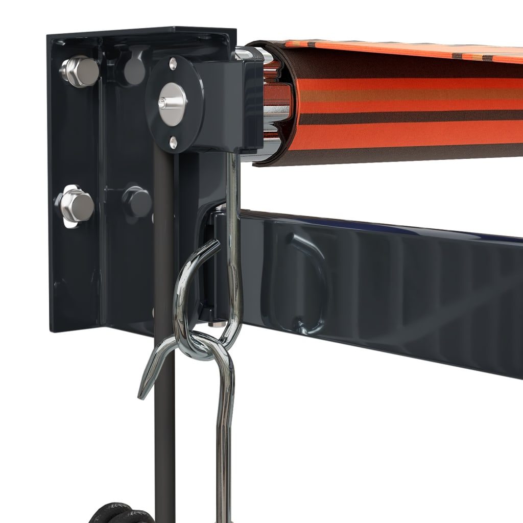 Automatisk uttrekkbar markise oransje og brun 3,5x2,5 m