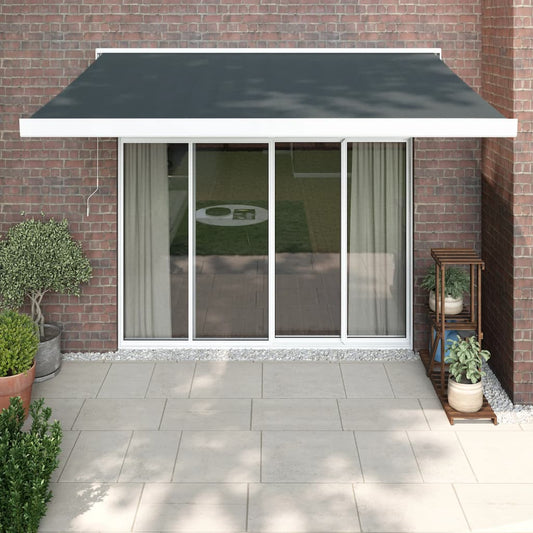 Retractable awning anthracite 3x2.5 m fabric and aluminum