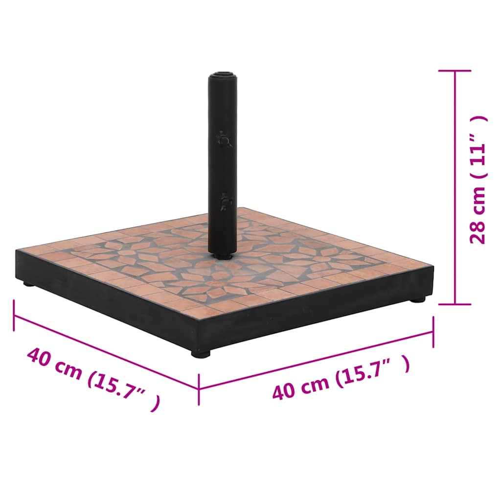 Parasollfot terrakotta firkantet 12 kg