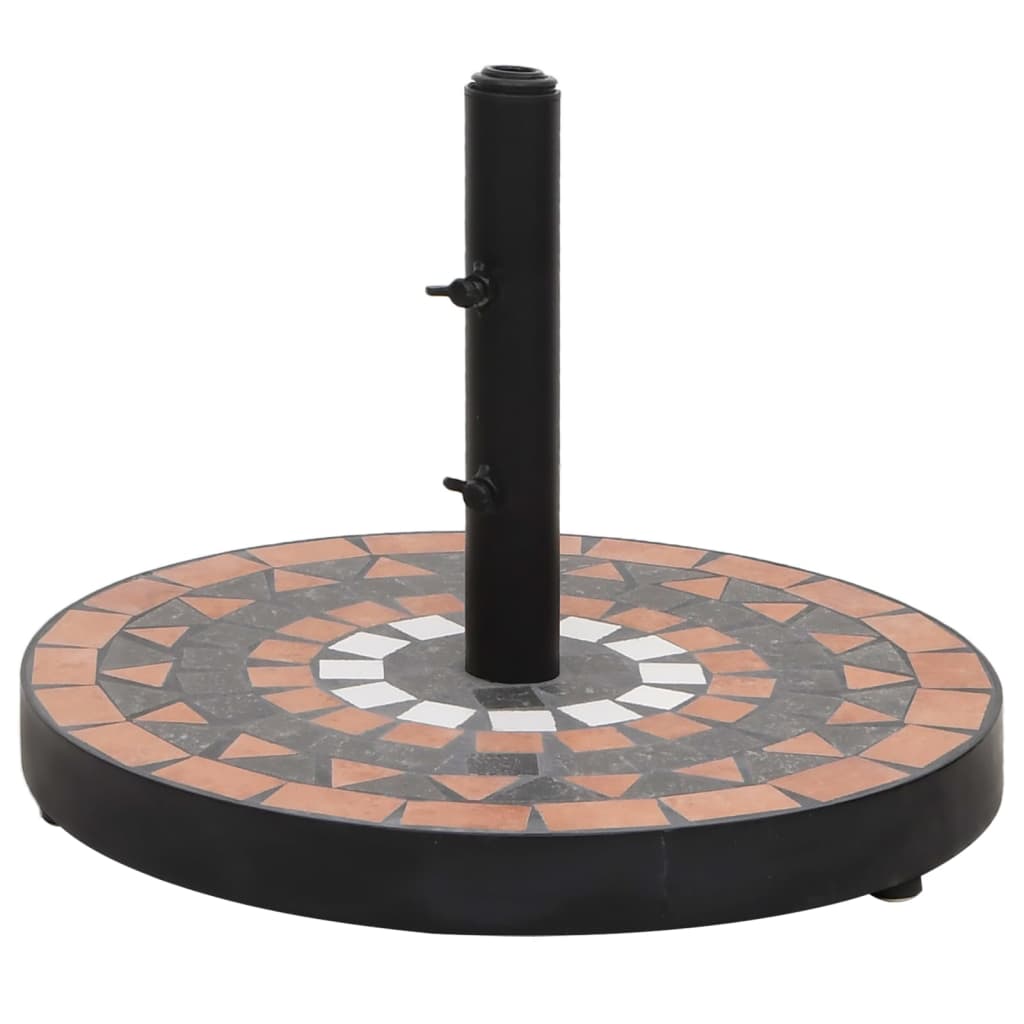 Parasollfot terrakotta og hvit rund 12 kg