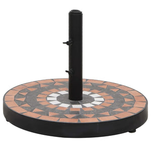 Parasollfot terrakotta og hvit rund 12 kg