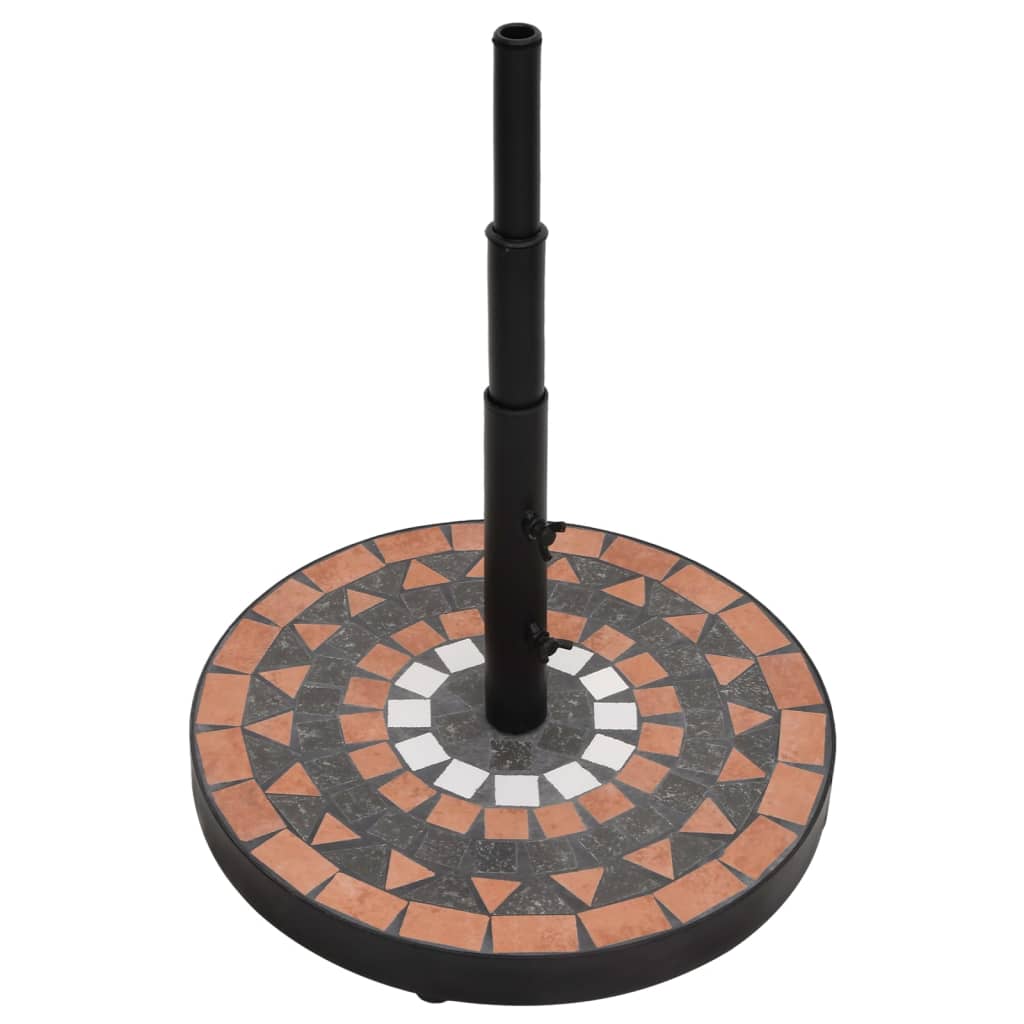 Parasollfot terrakotta og hvit rund 12 kg