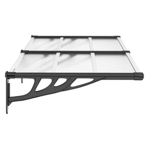 Skjermtak svart og gjennomsiktig 152,5x90 cm polykarbonat