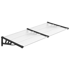 Skjermtak svart og gjennomsiktig 199x90 cm polykarbonat